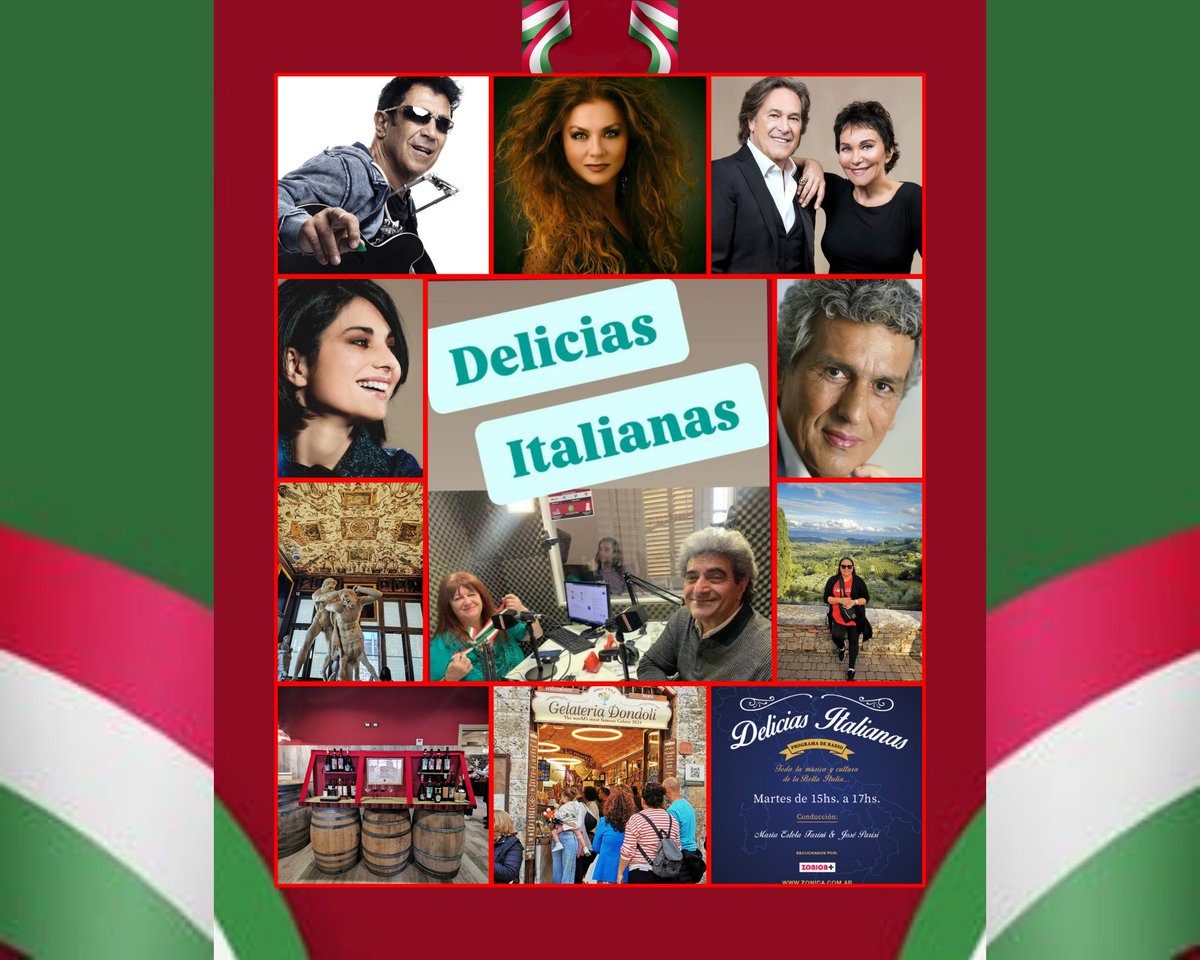 🎧🇦🇷🇮🇹 HOY Martes 22/10 15 hs.Arg. 20 hs.It. en Delicias Italianas <a href="/RADIOZONICA/">#RadioZonica #Zonica➕</a> homenaje a la Mamma con Edoardo Bennato <a href="/RitaCammarano/">Rita Cammarano</a> Ricchi e Poveri Toto Cutugno y <a href="/GiordanaAngi/">Giordana Angi</a>  Entrevista con la Profe Mirta Mazzoli de  Conducen Estela Farini y Jose Parisi