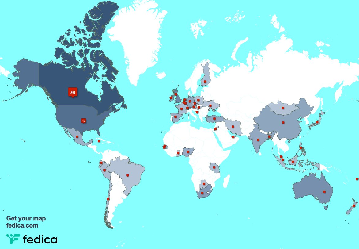 I have 6 new followers from USA, and more last week. See fedica.com/!lanaeagle2