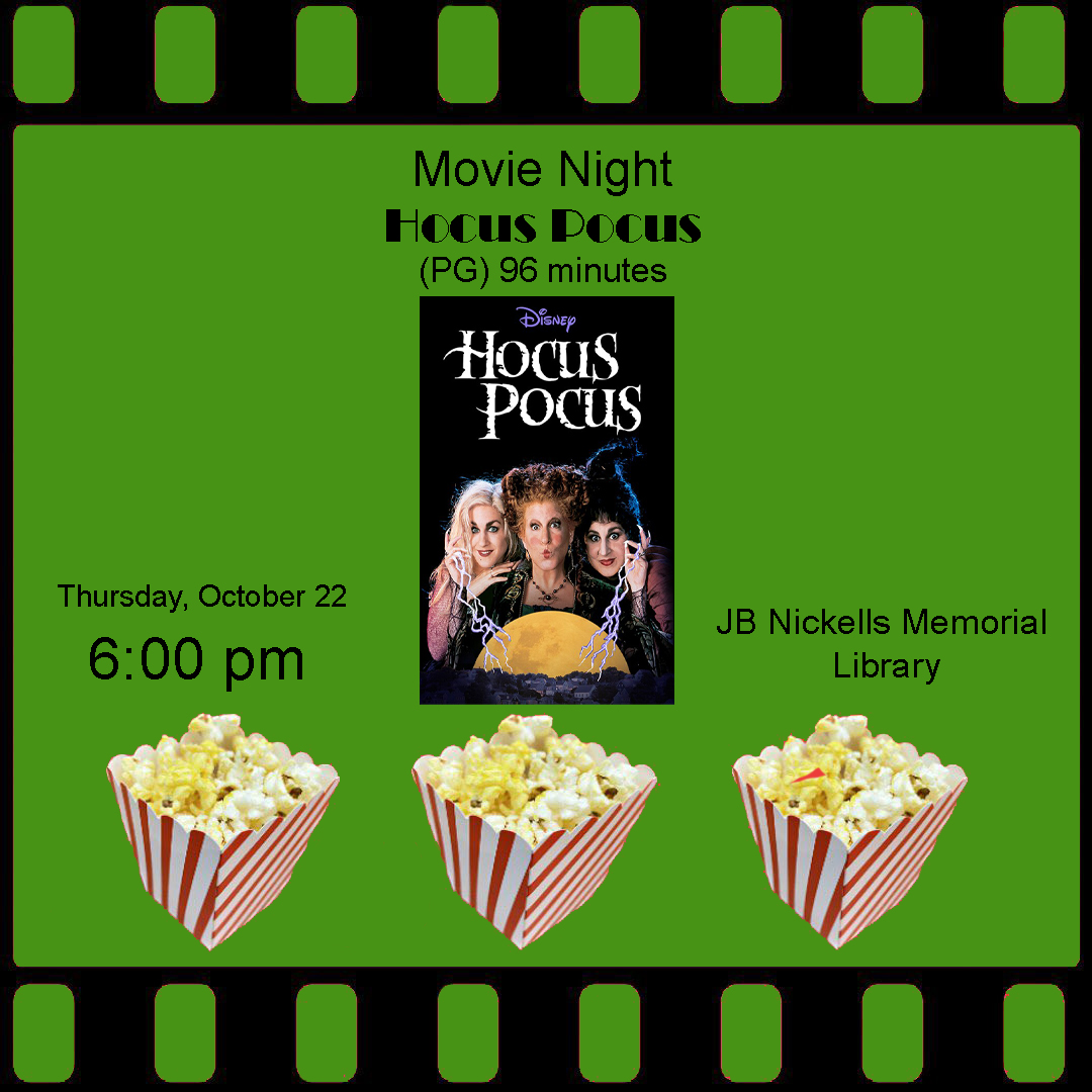 LulingPbLibrary's tweet image. Halloween will soon be upon us! Bring the family for a fun movie tonight! #hocuspocusmovie #halloweenfunatthelibrary #lulingtx #lulingpubliclibrary