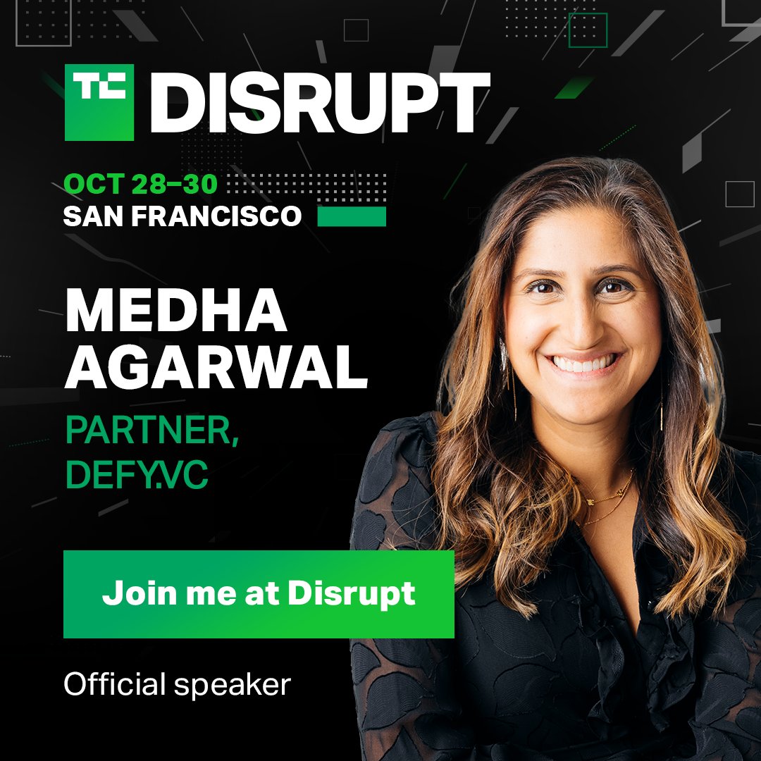 defy.vc (@defyvc) on Twitter photo Counting down until <a href="/TechCrunch/">TechCrunch</a> Disrupt! Be sure to see <a href="/bmrothenberg/">Brian Rothenberg</a> and <a href="/mkhandel/">Medha Agarwal</a> on both Monday and Tuesday!
They will be doing a roundtable together "Successfully Raising Your Seed or Series A in 2024"
#Disrupt #Techcrunch #Venture #Fundraising #SeriesSeed #SeriesA Counting down until <a href="/TechCrunch/">TechCrunch</a> Disrupt! Be sure to see <a href="/bmrothenberg/">Brian Rothenberg</a> and <a href="/mkhandel/">Medha Agarwal</a> on both Monday and Tuesday!
They will be doing a roundtable together "Successfully Raising Your Seed or Series A in 2024"
#Disrupt #Techcrunch #Venture #Fundraising #SeriesSeed #SeriesA