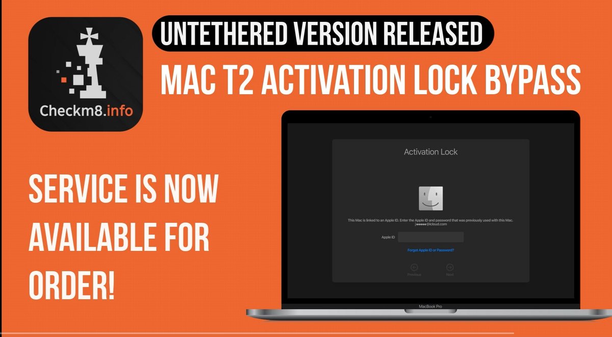 iamjustatech's tweet image. 🚀 Introducing the New CheckM8 T2 UNTETHERED iCloud Bypass.

🎁 🎉 Apply Discount Promo Code : justatech

🔥🕺And Get Extra 10-15% Discount INSTANTLY on all the Services Available on Checkm8 Tools Website.
Enjoy 😍❤️🫰

🎥 ▶️ Watch Tutorial : youtu.be/0s7tP3IUhrA