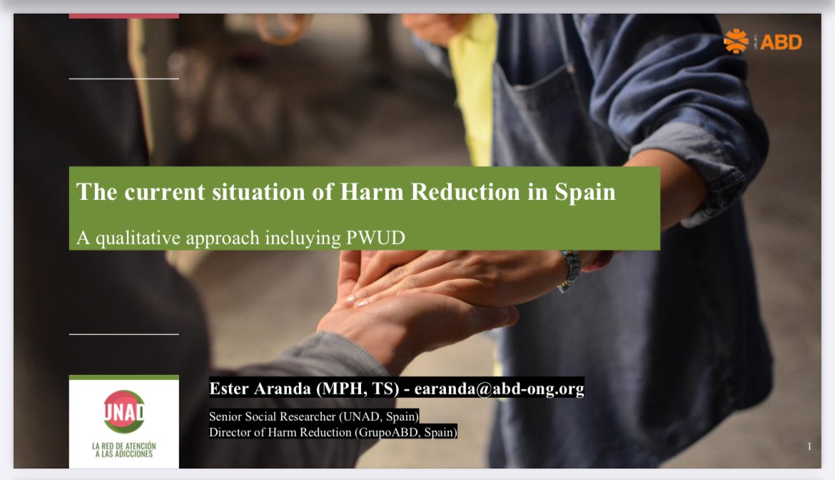 esteraranda's tweet image. Next Thursday 24th we will be showing the results oh the research of @UNADenred and @abd_ong about the current situation of harm reduction in Spain in @LxAddictions