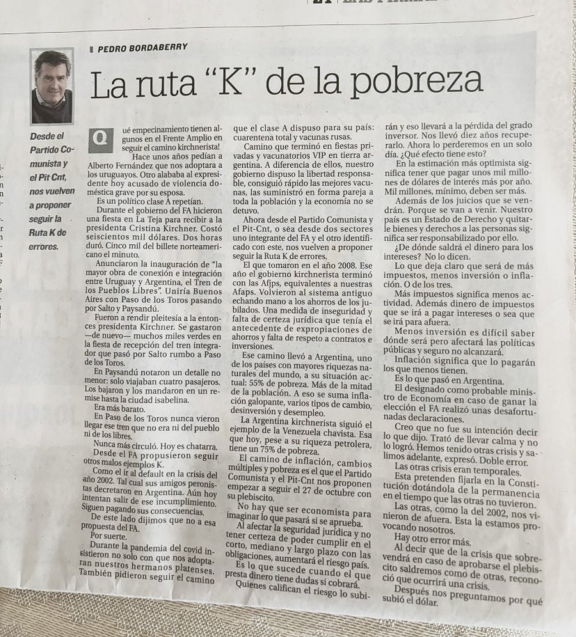 PedroBordaberry's tweet photo. Que barbaridad y cuánto daño hace esto que dice el Jefe de campaña de Orsi; es el
Camino de los Kirchner, el de la pobreza del 55%; escribí sobre esto mismo hace dos semanas https://t.co/eLMXT5xHEg https://t.co/0p1hUOwISy