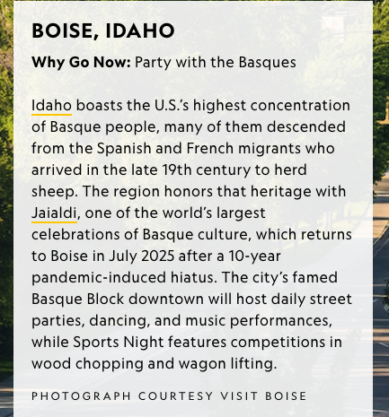 DonLDay's tweet photo. Ireland, Barbados, Tunisia, Bangkok... Boise: National Geographic's Best of the World 2025

https://t.co/WtOI71aePw https://t.co/Mop6frp5my