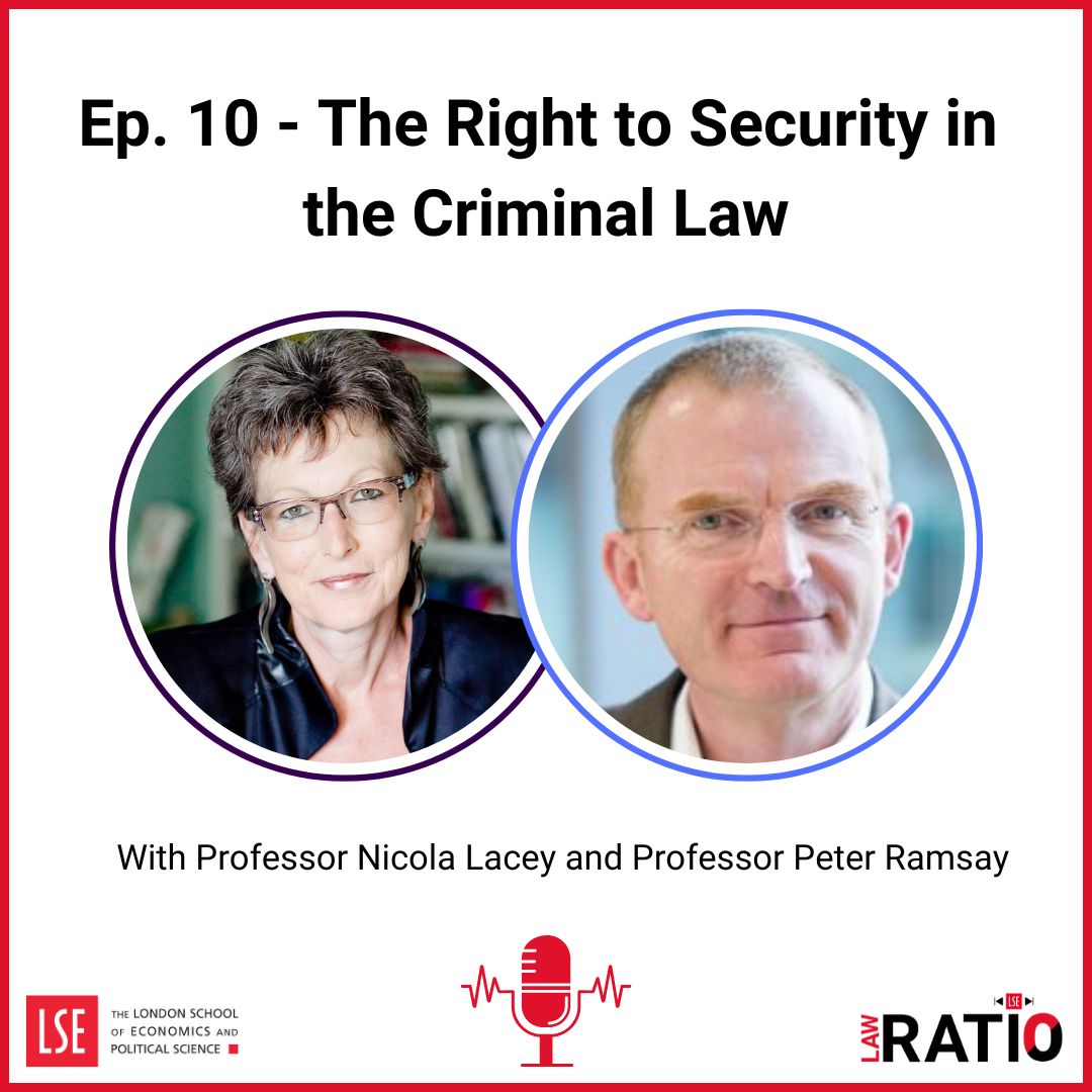 Ratio Law Podcast (@lseratio) on Twitter photo 🚨Ep. 10 of Ratio is out! Professor Nicola Lacey and Professor Peter Ramsay analyse the nature of precautionary justice in the criminal law and one's right to security.
<a href="/LSELaw/">LSE Law School</a>
Listen via the links below!
Spotify: open.spotify.com/episode/7lBrsG…
Apple Podcasts: podcasts.apple.com/gb/podcast/rat… 🚨Ep. 10 of Ratio is out! Professor Nicola Lacey and Professor Peter Ramsay analyse the nature of precautionary justice in the criminal law and one's right to security.
<a href="/LSELaw/">LSE Law School</a>
Listen via the links below!
Spotify: open.spotify.com/episode/7lBrsG…
Apple Podcasts: podcasts.apple.com/gb/podcast/rat…