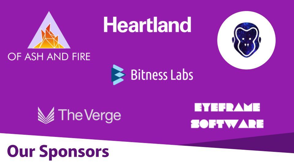We want to say thank you to all our wonderful sponsors of ThunderPlains! We could not do this without you!
Heartland
SimianCraft
Of Ash and Fire
Verge OKC
EyeFrame Software
Bitness Labs