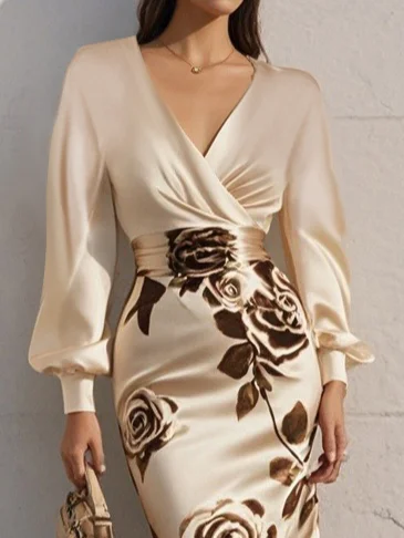fehaute's tweet photo. Apricot Floral V Neck Long Puff Sleeve Satin Sheath Maxi Dress
https://t.co/bInJw7pic6 https://t.co/aRg1055TNh