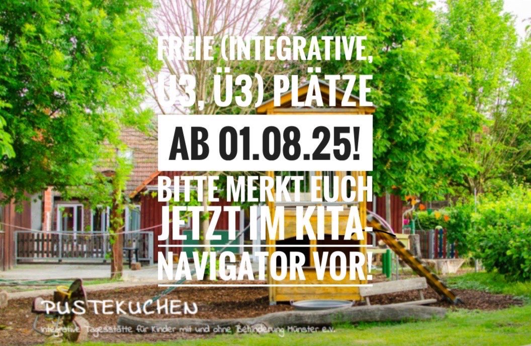 Reimann_MS's tweet photo. Du suchst einen #Kita-Platz in #Münster? Die Kita Pustekuchen hat im Sommer freie Plätze: u3, ü3 und i-Kind(er). Jetzt im Kita-Navigator vormerken. https://t.co/1wo5pQKgv4