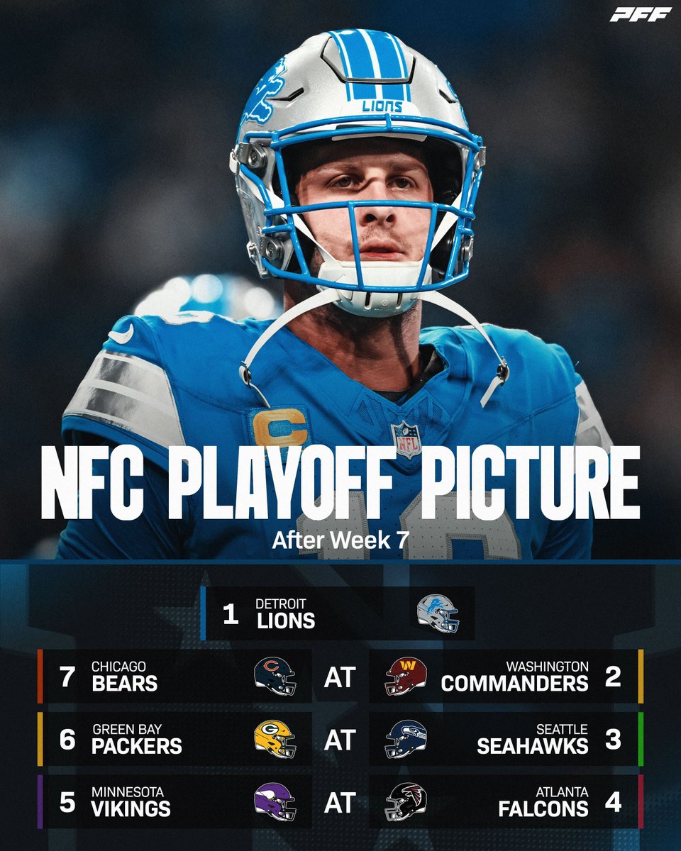 PFF's tweet photo. The NFC Playoff Picture after Week 7 🍿 https://t.co/23PACO5d3l