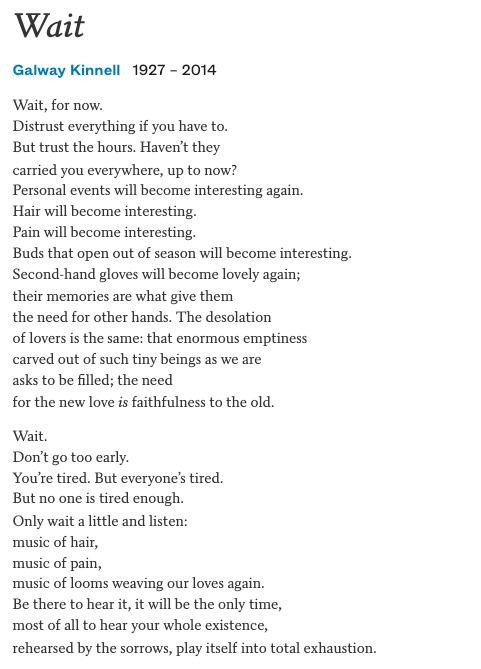 MayaCPopa's tweet photo. Please revisit this poem by Galway Kinnell: https://t.co/m55V8jor5R
