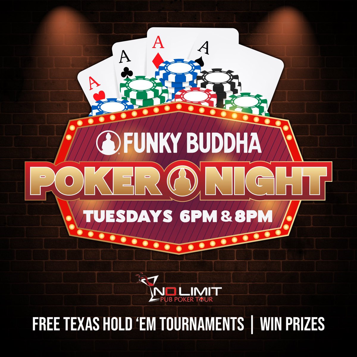 Join us at the brewery every Tuesday for our Free Poker Night with No Limit Pub Poker Broward. Hosted at 6pm &amp; 8pm, grab a beer and play Texas Hold ‘Em for a chance to win $500k in annual prizes, cruise giveaways, and more.