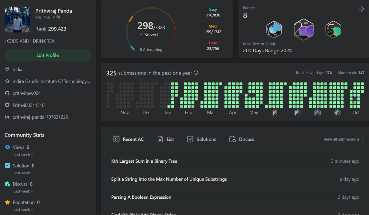 Prithvi00211510's tweet image. Day 274 of #LeetCode: Kth Largest Sum in a Binary Tree 🌳📊. Pushing through every challenge, one day at a time! #LeetCodeChallenge #BinaryTree #Coding