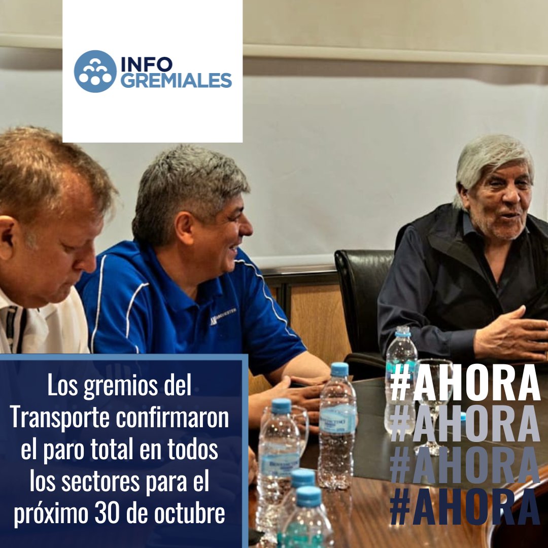 #URGENTE

Con la presencia de Hugo Moyano, los gremios del Transporte confirmaron el paro total en todos los sectores para el próximo 30 de octubre

Más información en infogremiales.com.ar