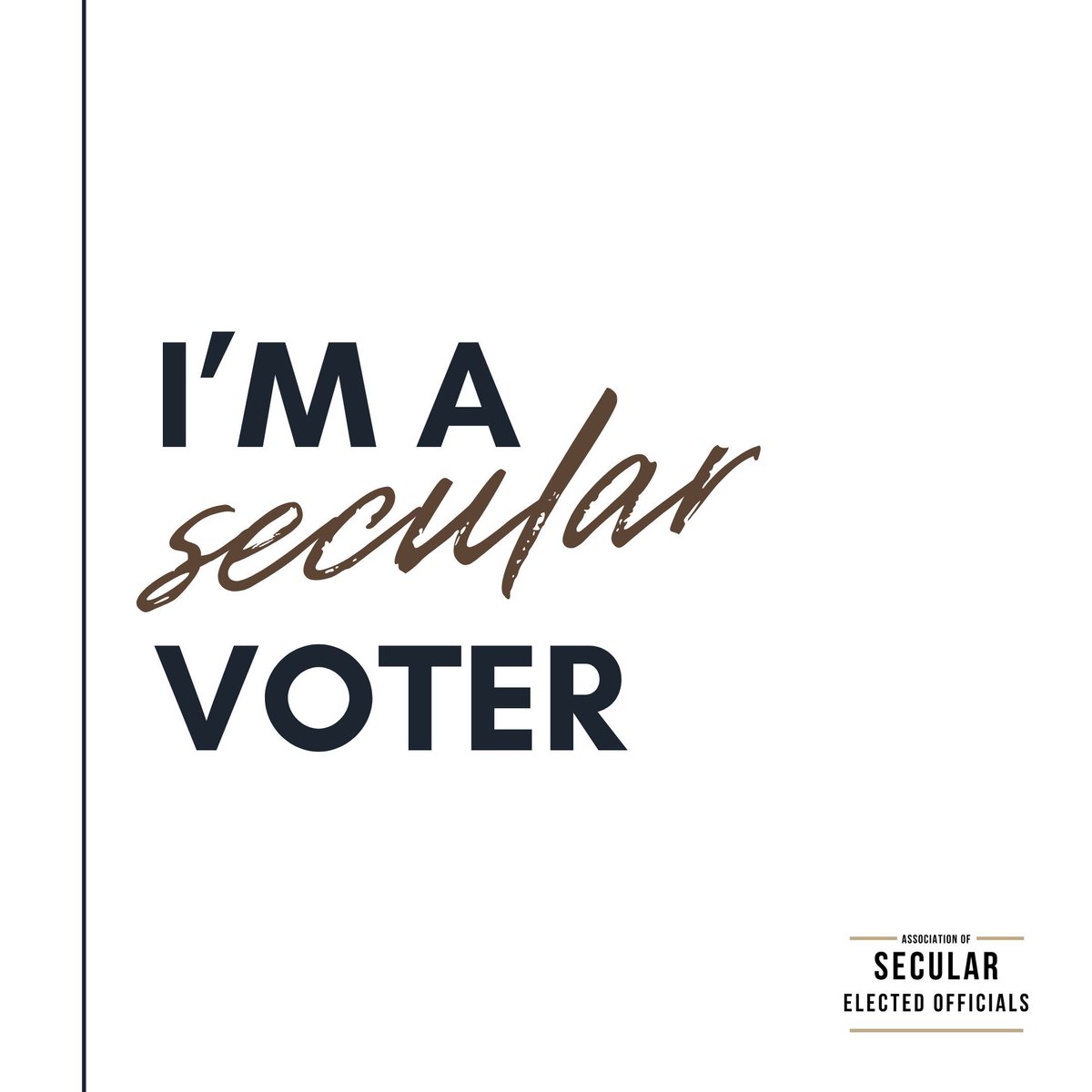 SAVE and SHARE these graphics to your social media with #secularvoter to represent our growing community of proudly-secular voters + champions of democracy! 💪🏿💪🏾💪🏼💪🏻