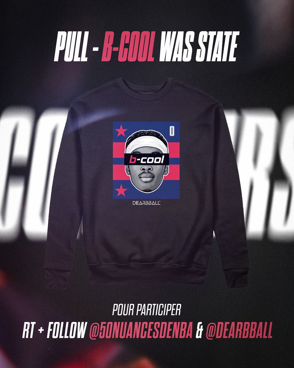 QUI DIT REPRISE, DIT CONCOURS 🎊

Tente de remporter le nouveau banger de chez DearBBall : le sweat b-cool 😎

Pour participer :
- #RT ce post
- Follow <a href="/50NuancesDeNBA/">50 Nuances 🇺🇸🏀</a> &amp; <a href="/dearbball/">DearBBall</a> 

Si tu ne veux t'inscrire au drop B-COOL + nouveautés :
👉 dearbball.fr/nouveautes

TAS le 25/10 !