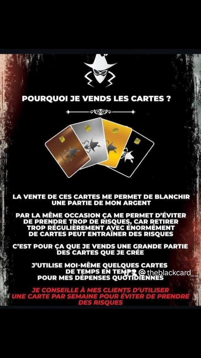 TheBlackCard75's tweet photo. Telegram : https://t.co/D5rkejAsDc

#Paris #belgique #Bitcoin #cannes #nice #creteui #carteclone #clonecard https://t.co/2xDxslAkqL