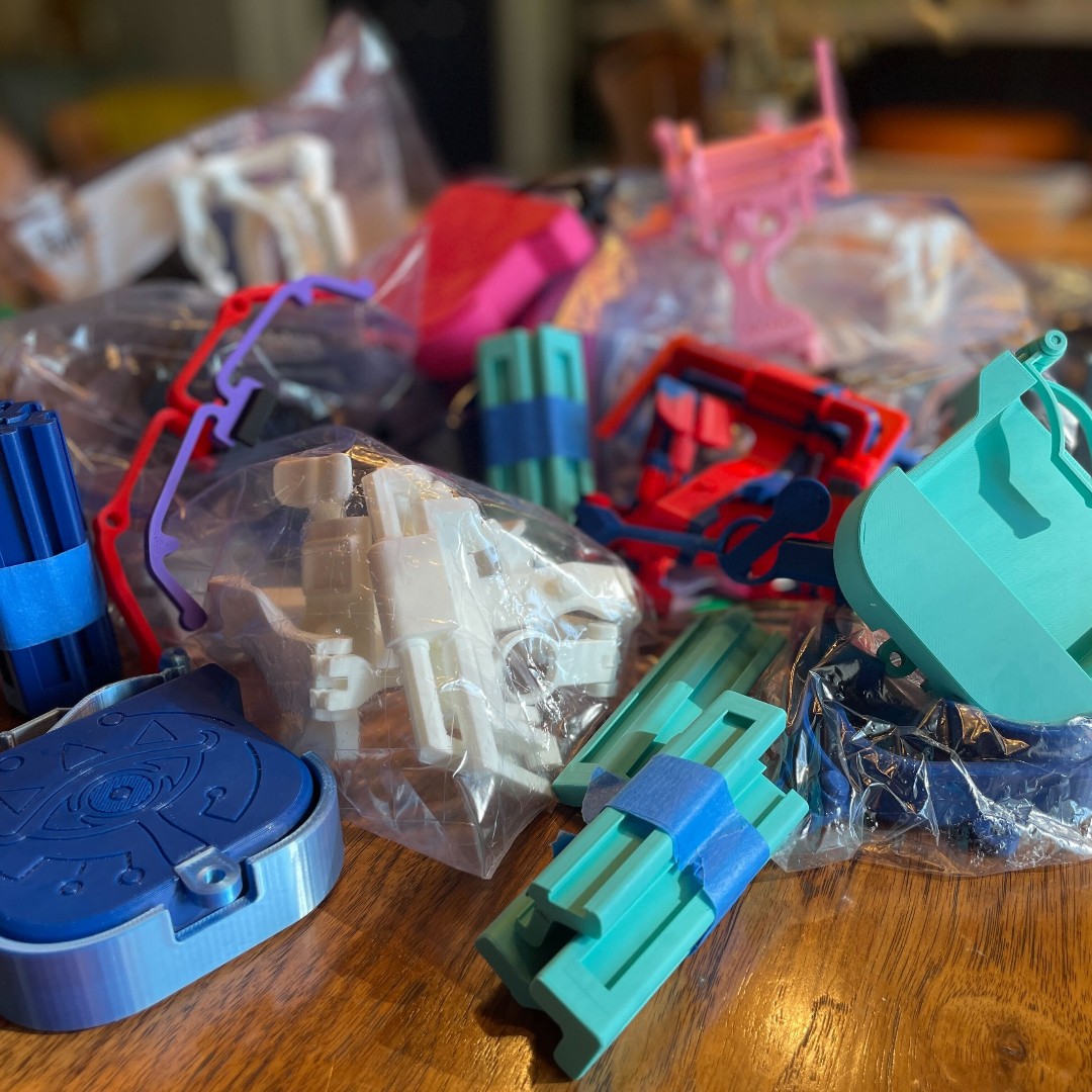 These 3D printed accessible gaming kits were printed and donated by @shakurityzone. (Thank you so much!)

There are enough pieces here to help 20+ individuals join in the fun of gaming.

Accessible gaming changes lives. Get free 3d print files for gaming: ow.ly/kQKA50TQXen