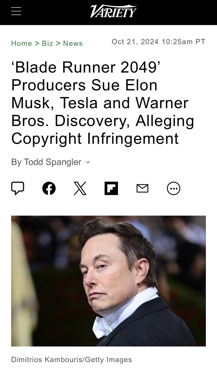 judsonhurd's tweet photo. Ok @elonmusk, you’ve crossed the line. You’ve disrespected and stolen from one of my favorite films. What do you have to say for yourself? #bladerunner https://t.co/nsh7t0aF2K