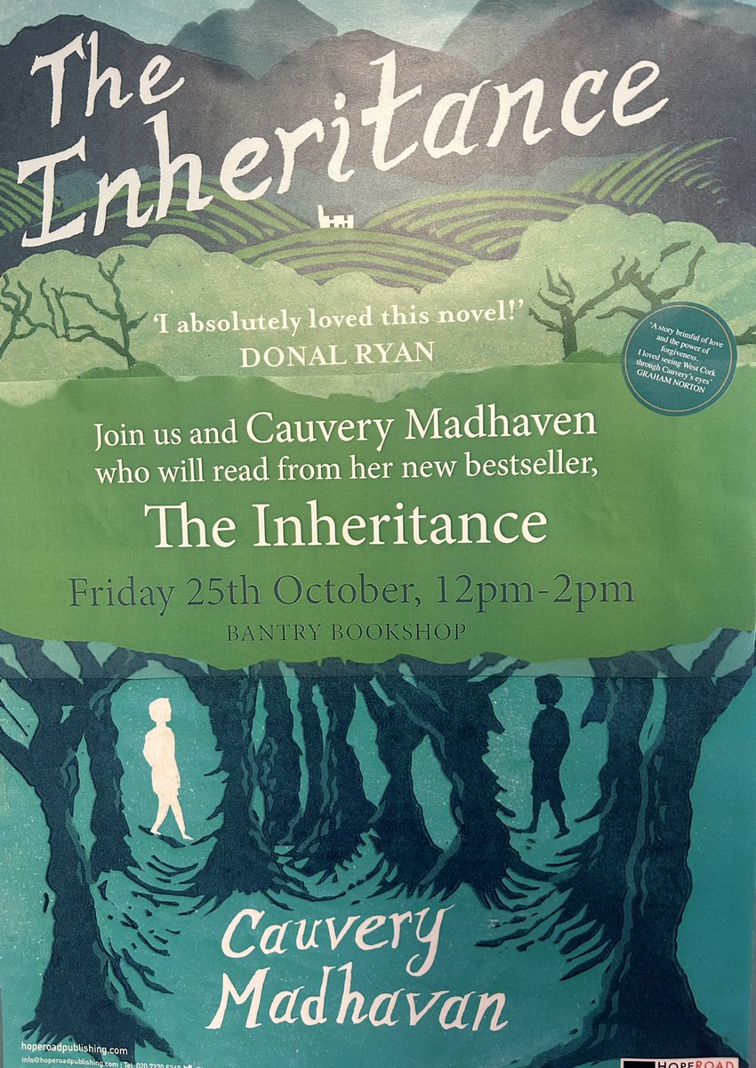 BantryBookshop (@bantrybookshop) on Twitter photo Join us <a href="/BantryBookshop/">BantryBookshop</a> on Friday October 25, from noon to 2pm when <a href="/CauveryMadhavan/">Cauvery Madhavan</a> reads from her stunning new work celebrating the beauty of Beara and the magic of storytelling #TheInheritance #IrishBookWeek <a href="/AnPostIBAS/">An Post Irish Book Awards</a> <a href="/hoperoadpublish/">HopeRoad</a> #ILoveBantry Join us <a href="/BantryBookshop/">BantryBookshop</a> on Friday October 25, from noon to 2pm when <a href="/CauveryMadhavan/">Cauvery Madhavan</a> reads from her stunning new work celebrating the beauty of Beara and the magic of storytelling #TheInheritance #IrishBookWeek <a href="/AnPostIBAS/">An Post Irish Book Awards</a> <a href="/hoperoadpublish/">HopeRoad</a> #ILoveBantry