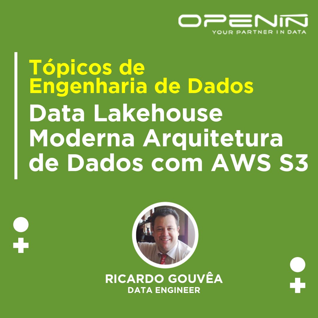 Data Lakehouse é unanimidade em arquitetura de dados, mas sem boas práticas, vira "pântano de dados" 
Object storage, segmentação e formatos abertos garantem agilidade e controle de custos
Saiba mais no Bootcamp Data Engineering com AWS &amp; Cia em Nov/2024! 
bit.ly/48g5uhY
