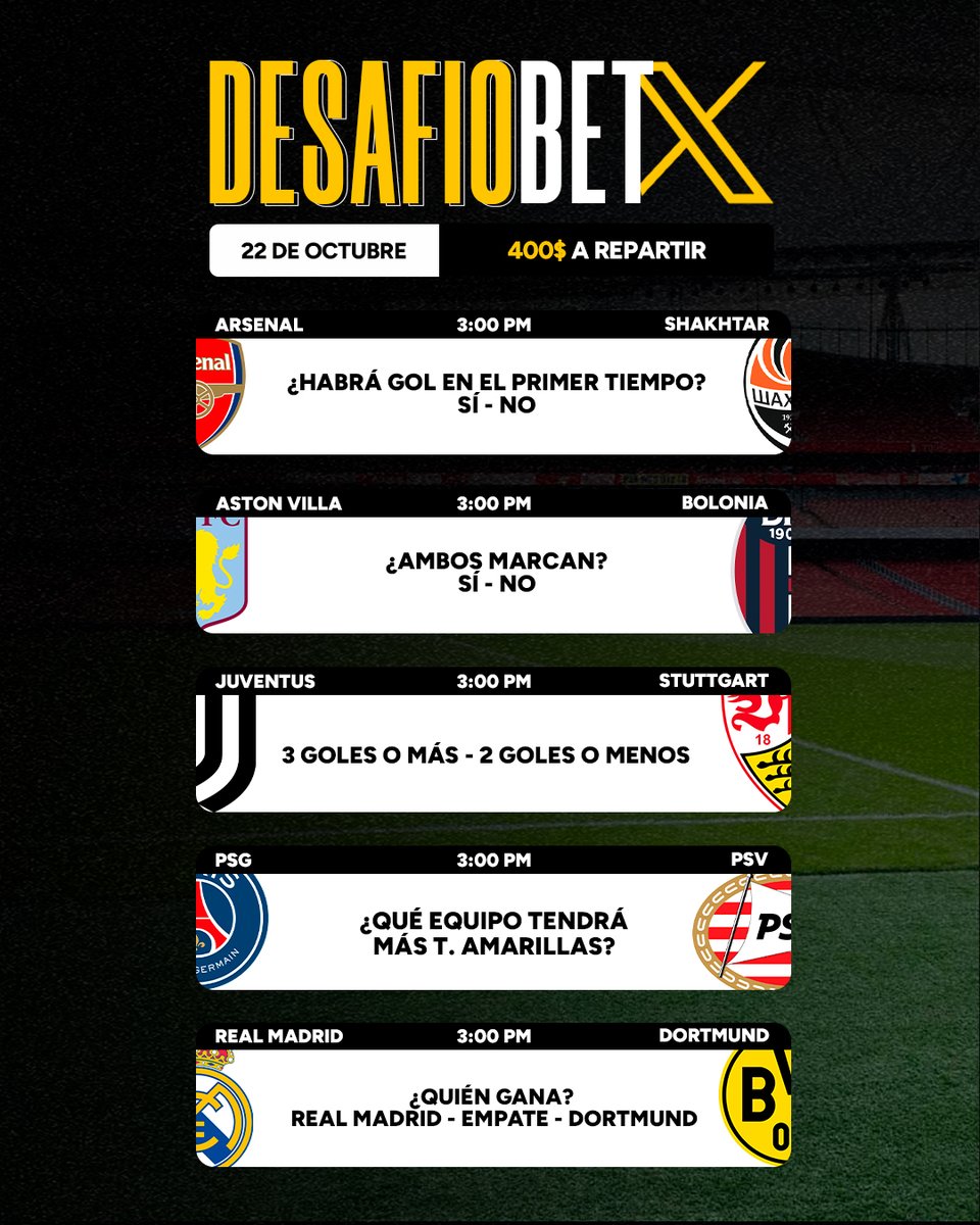 DESAFIOBET FLASH ⚡

Retamos a nuestros triunfadores de X con este desafío 

Condiciones: 

1- Darle Like y RT a esta publicación 

2- Tener tu perfil verificado en la plataforma, con foto tipo selfie y foto de la cédula

3- Haber recargado un mínimo de 3$ entre los días sábado