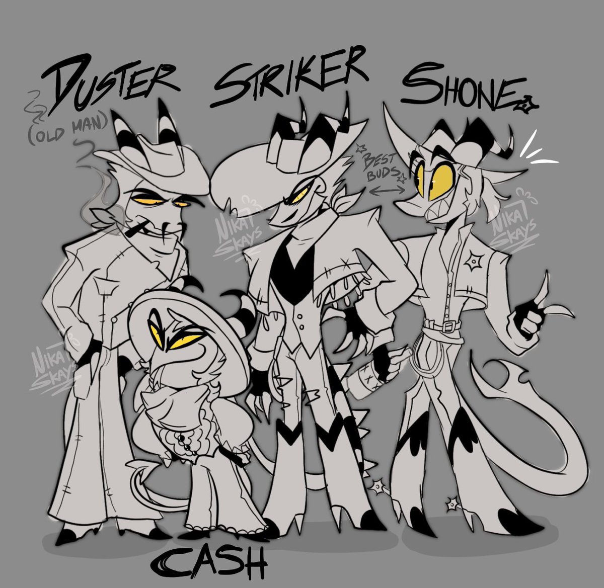 Here's Duster's color palette 🔥 Now the last amigo is left to