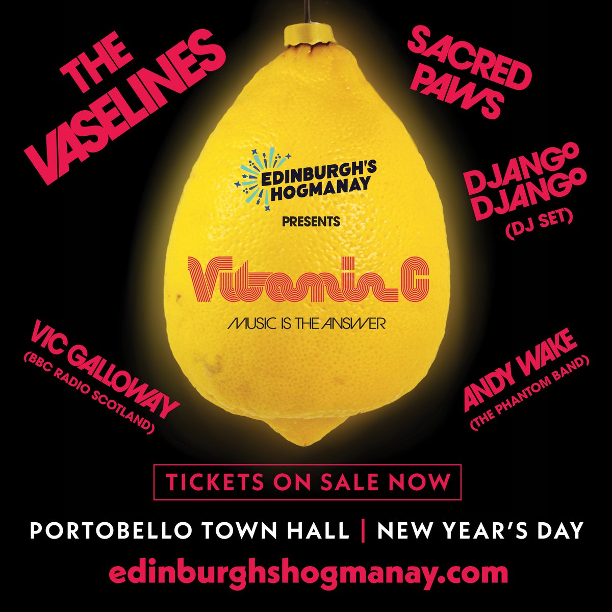 Vic Galloway (@vicgalloway) on Twitter photo 🍋 VITAMIN C 🍋 1st January 2025, Portobello Town Hall 🍋 <a href="/edhogmanay/">Edinburgh's Hogmanay</a> 🍋 'Music is the Answer' 🍋 <a href="/the_vaselines/">the_vaselines</a> LIVE 🍋 <a href="/sacredpawsltd/">Sacred Paws</a> LIVE 🍋 <a href="/thedjangos/">Django Django</a> DJ Set 🍋 Andy Wake & I hosts 🍋 Tickets 🎟 £25 (& bf)
edwinterfest.com/hogmanay/whats… 🍋 See you down the front! 🍋 🍋 VITAMIN C 🍋 1st January 2025, Portobello Town Hall 🍋 <a href="/edhogmanay/">Edinburgh's Hogmanay</a> 🍋 'Music is the Answer' 🍋 <a href="/the_vaselines/">the_vaselines</a> LIVE 🍋 <a href="/sacredpawsltd/">Sacred Paws</a> LIVE 🍋 <a href="/thedjangos/">Django Django</a> DJ Set 🍋 Andy Wake & I hosts 🍋 Tickets 🎟 £25 (& bf)
edwinterfest.com/hogmanay/whats… 🍋 See you down the front! 🍋