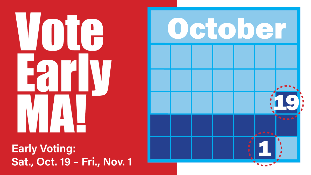 Over 625,000 voters in Massachusetts have already cast their ballots.

If you'd like to vote early, visit VoteInMA.com to find your community's early voting schedule.