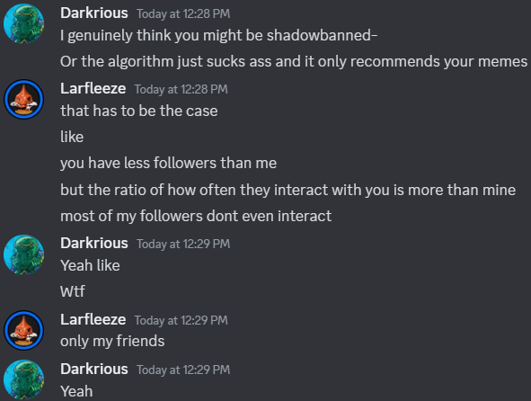 ykwhat i really do think this might be the case
can we like check and see how far this post can go to see if i can even get into the algorithm, it feels like you can only find out when i post through notifications enabled