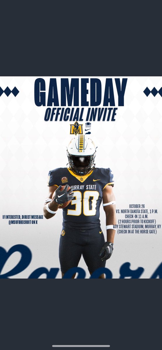 I will be at <a href="/racersfootball/">Murray State Football</a> this Saturday.
