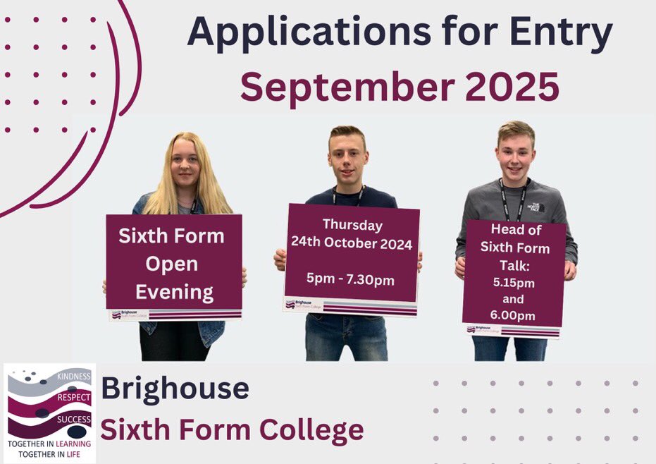 We’re ready to open our doors to our wonderful Sixth Form on Thursday! Come along and find out more about our successful and friendly community college. It could be the place for you! 📚