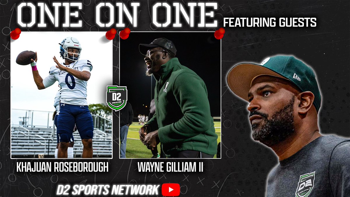 D2 Athletics 💯 (@d2_athletics) on Twitter photo Tune in tonight at 8 pm on D2 Sports Network as we have 2 special guests joining us. <a href="/HFCGilliam/">Wayne Gilliam II</a> and <a href="/khajuan_/">khajuan x roseborough</a> on One on One. We are back in action. Tune in tonight at 8 pm on D2 Sports Network as we have 2 special guests joining us. <a href="/HFCGilliam/">Wayne Gilliam II</a> and <a href="/khajuan_/">khajuan x roseborough</a> on One on One. We are back in action.