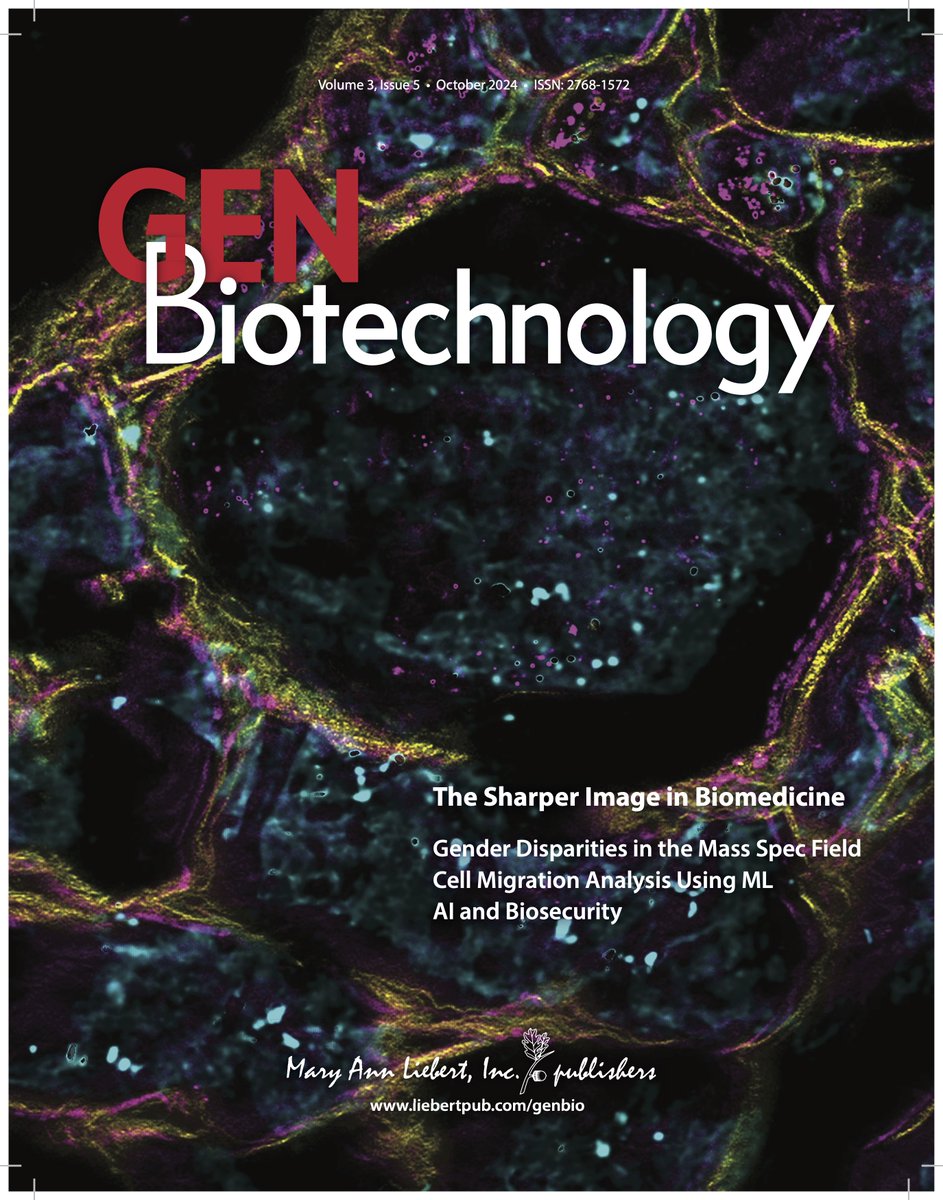 The October 2024 issue is here!

▪️Imaging modalities in biomedicine <a href="/StimulatedRaman/">Lingyan Shi</a>
▪️Gender disparities in the mass spec field <a href="/JuhiSamal/">Juhi Samal</a>
▪️Cell migration analysis using ML <a href="/DrMeghanFerrall/">Meghan Ferrall-Fairbanks</a>
▪️AI and biosecurity @collabchem
▪️…and more!

Read it now!
liebertpub.com/toc/genbio/3/5