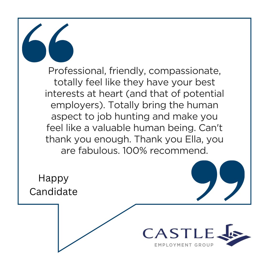CastleEmploy's tweet image. Going that extra mile is just part of our service
#testimonialtuesday #happycandidate