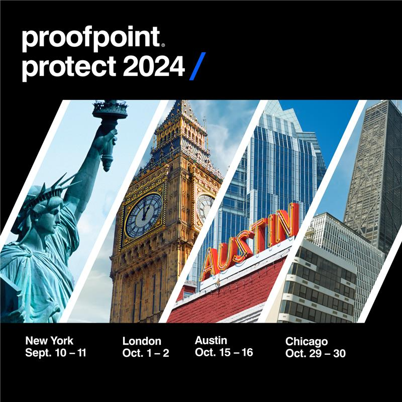 kletain's tweet photo. Four Cities. Two Days. A Human-Centric Approach to Cybersecurity.

Join @Proofpoint at our final Protect 2024 experience in #Chicago.

Secure your future. https://t.co/1aFSd4DfgS

#ProofpointProtect #HumanCentricSecurity https://t.co/l0Af54Rs1y