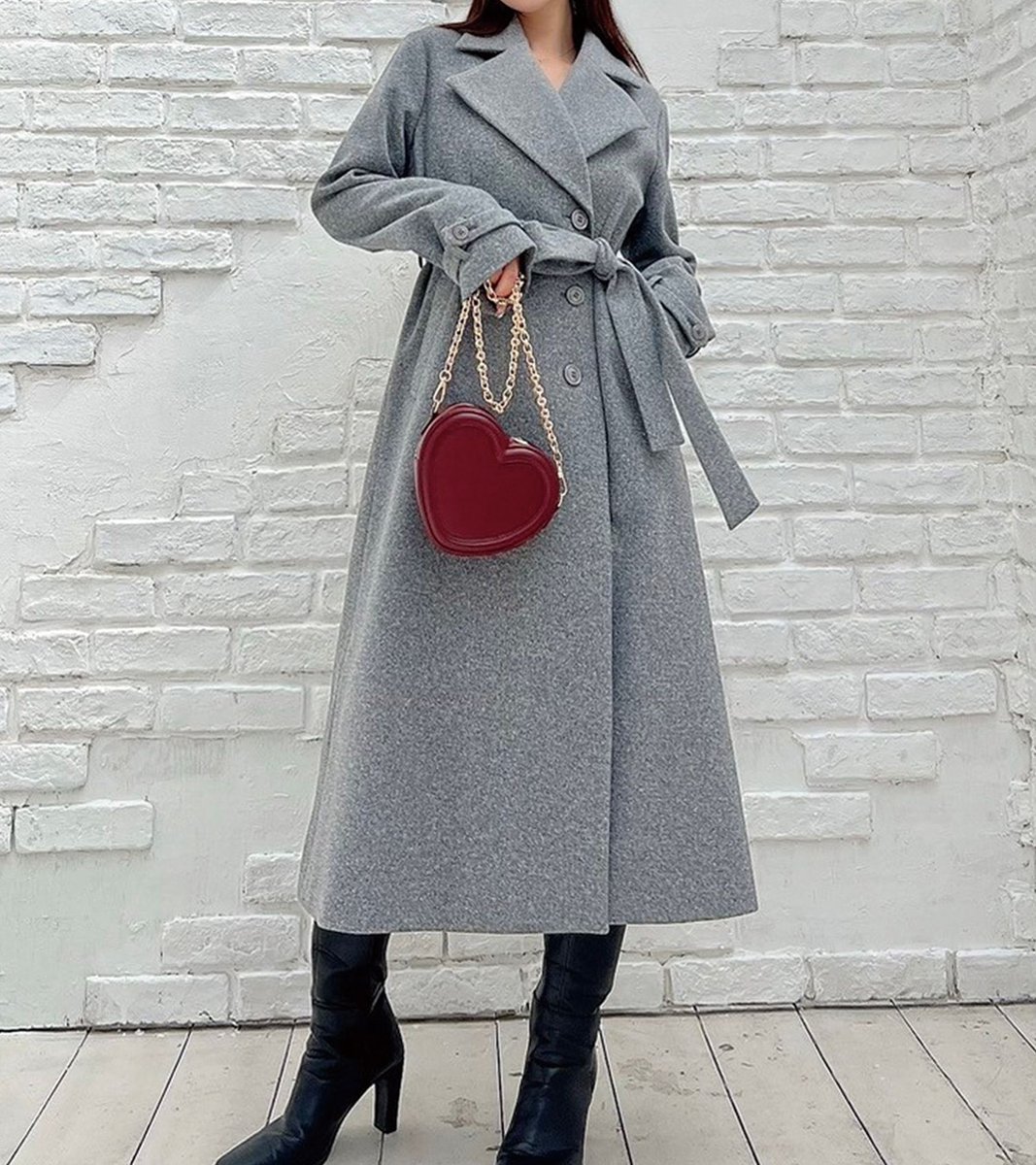 着やせロングコート🔥 グレーはラメ入りです🩶