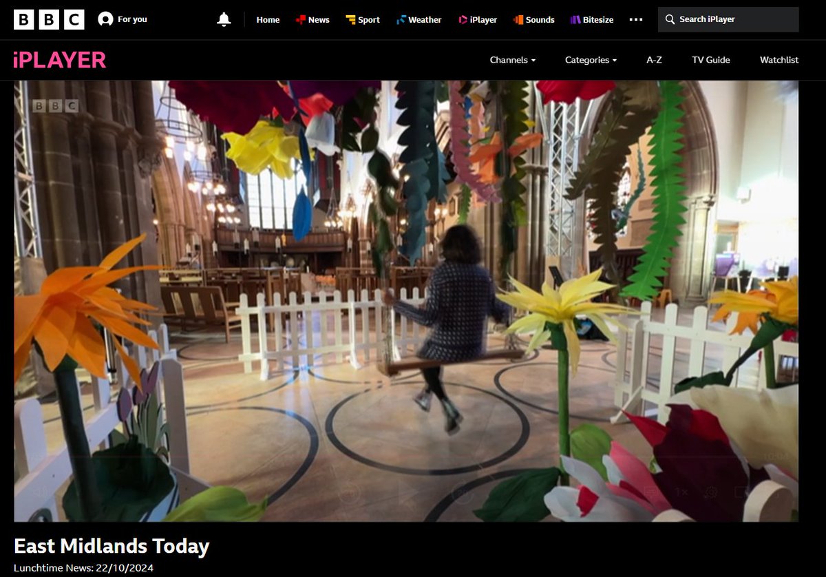 _ArtReach's tweet image. How very exciting! 
Mandeep Dhadialla's Plants and Play (open until 31 Oct) installation has featured on @BBCLeicester and now @bbcemt, thanks for the support. #MadeinLeicester Created for #JourneysFestival2024 with @LeicsCathedral thanks to @ace_national and @HeritageFundUK