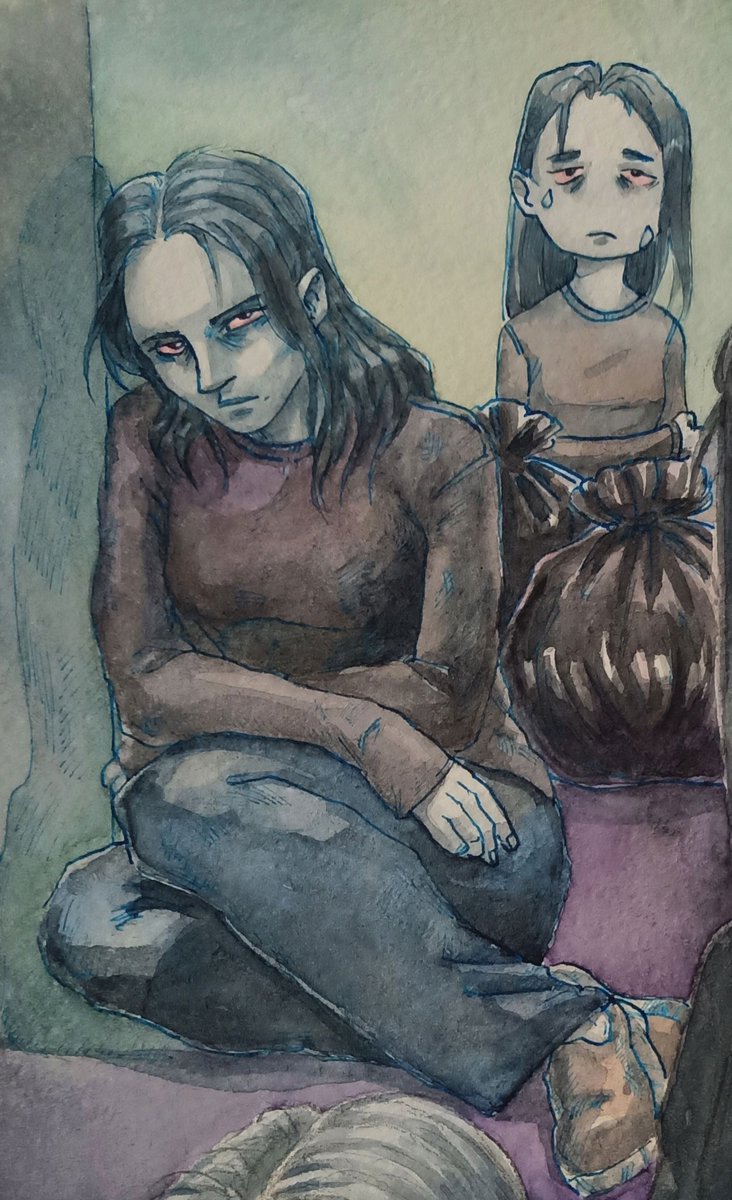 KvazarSilver's tweet photo. #noimnotahuman 

"Can I rest at your place?"
The embodiment of fatigue from "No, I'm not a Human"... Hug her and give a cup of sweet tea 🥺 https://t.co/912R1EgS4P