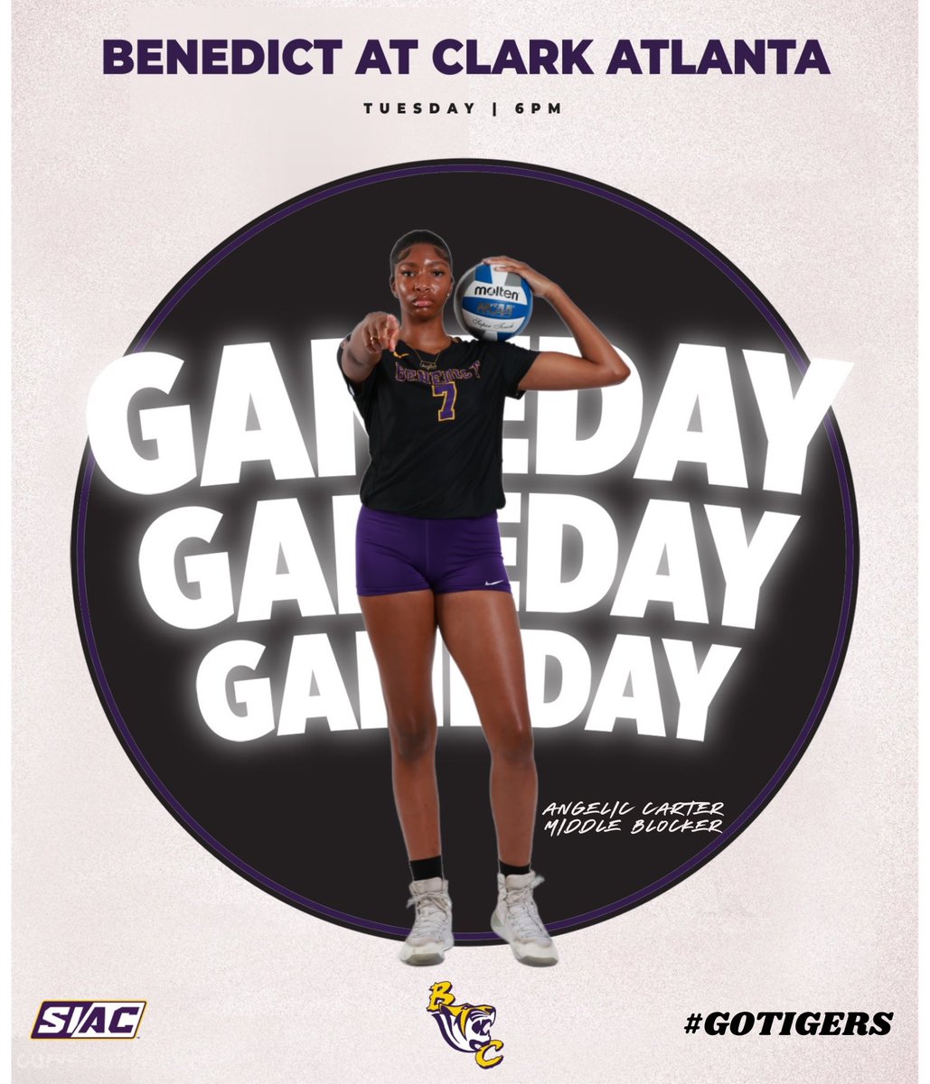 benedict_tigers's tweet photo. ITS GAMEDAY ! The Womenโs Volleyball will take on Clark Atlanta today 6pm at Clark Atlanta.
GOOD LUCK @benedictcollegevolleyball !
#GOTIGERS | #BESTOFBC https://t.co/BTsswJQxhr