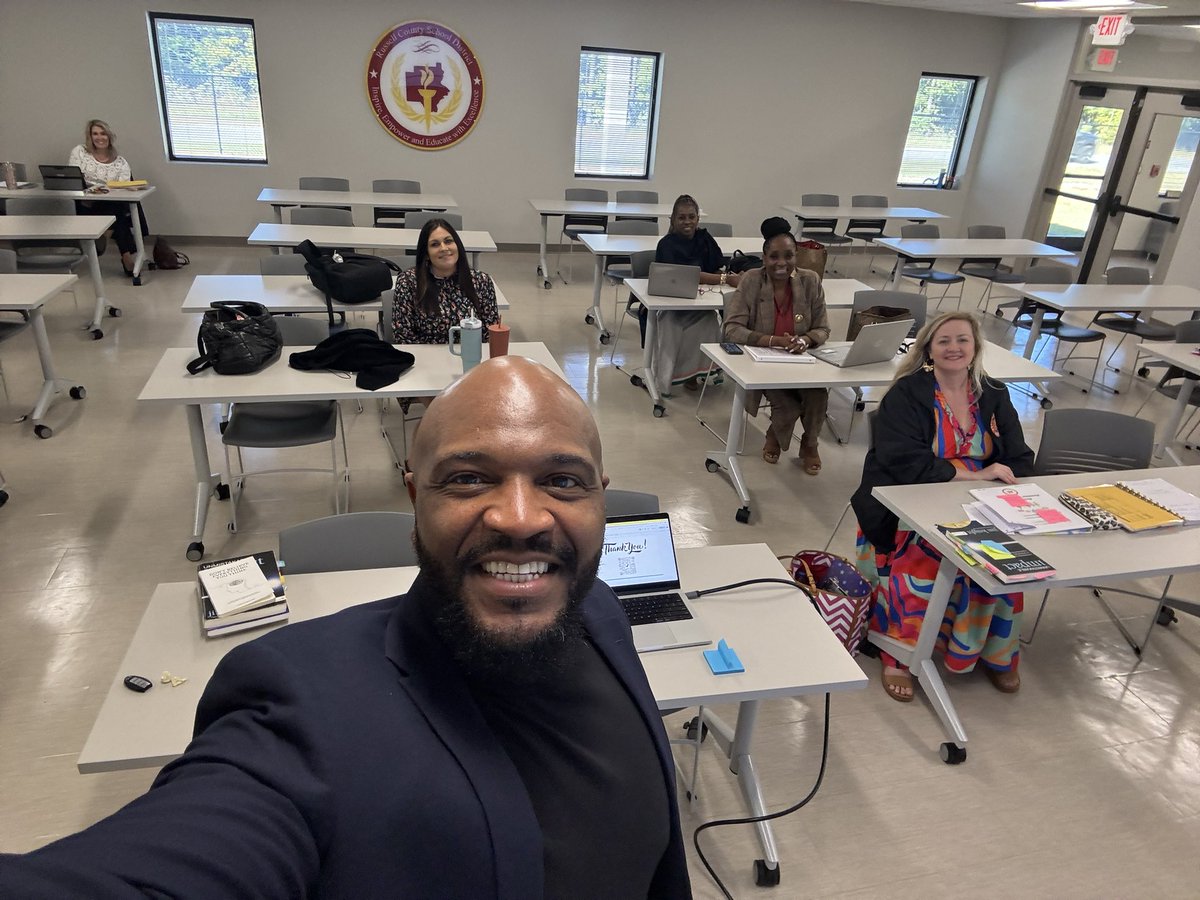 All smiles after a productive leadership growth session with these Russell County School District leaders. #becomingahealthieradministrator