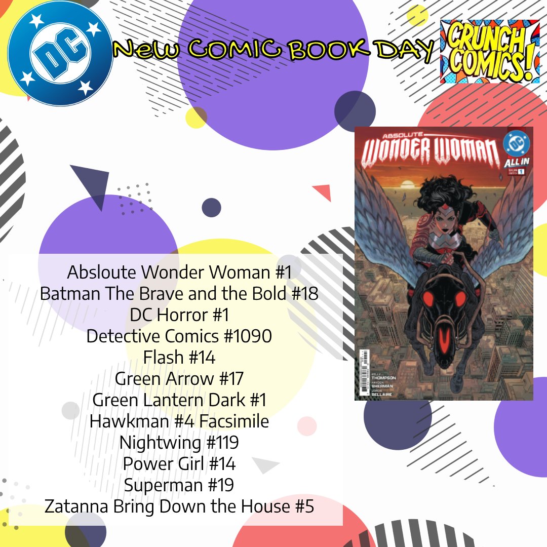 Shelf copies of this weeks NEW COMIC BOOK DAY which means (shouting again) brand new ABSOLUTE WONDER WOMAN!!!