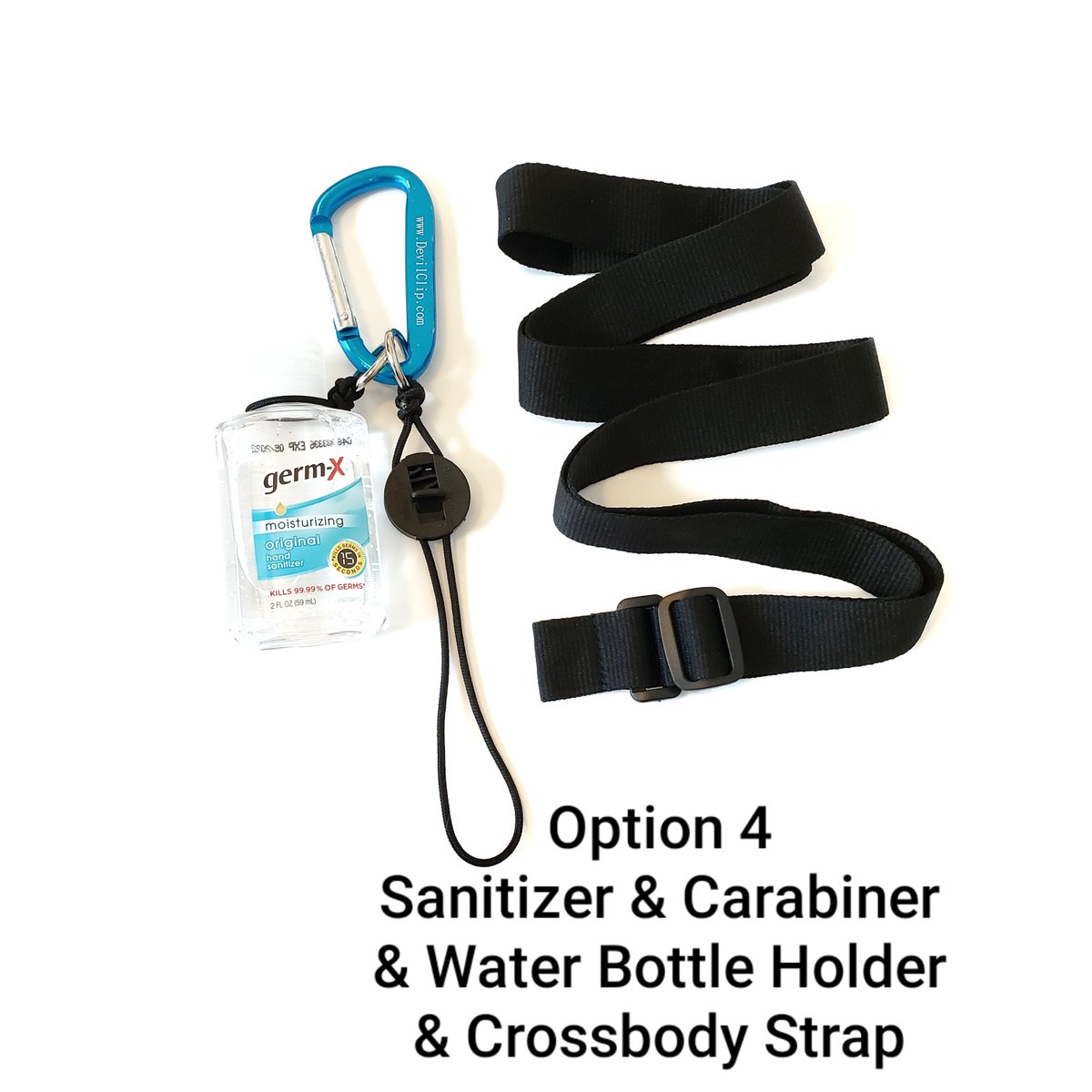 Want it all? Bring your Devil Clip (the one size fits all ♾️ water bottle holder), Crossbody Strap, &amp; Hand Sanitizer Holder on your next adventure!  --- DevilClip.com --- #travelessentials #BottleClip