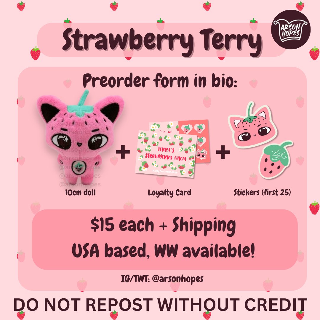 [Repost]

Taehyun’s 10cm doll 🍓“Strawberry Terry” Preorders are open!✨ Link can be found in my bio!💕

Pls like &amp; share🥹💖

🏷️ #txt #tomorrowxtogether #taehyun #txttaehyun #taehyuntxt #10cmdoll #strawberryterry