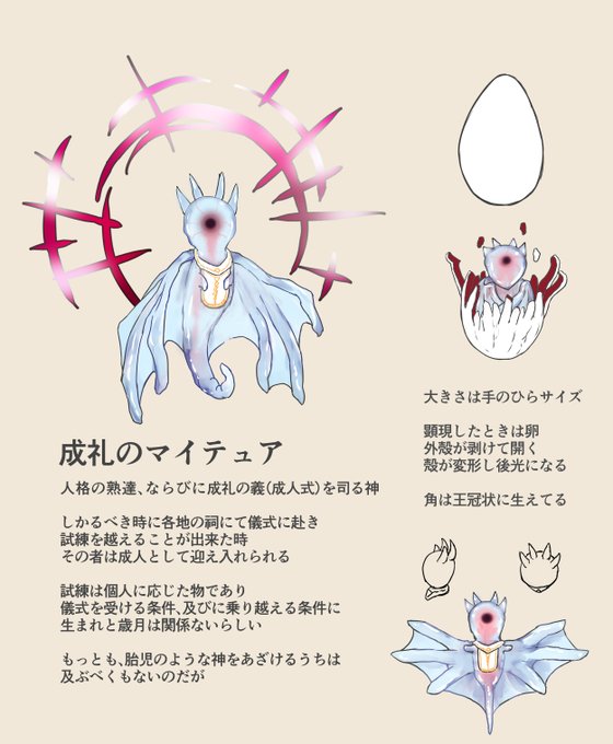 俺得、創作人外
自創作の世界観では寿命差・種族差・個人差があまりに大きいので成人=年齢が成立しないので
じゃぁ誰が判断するのっていうのがこの柱 