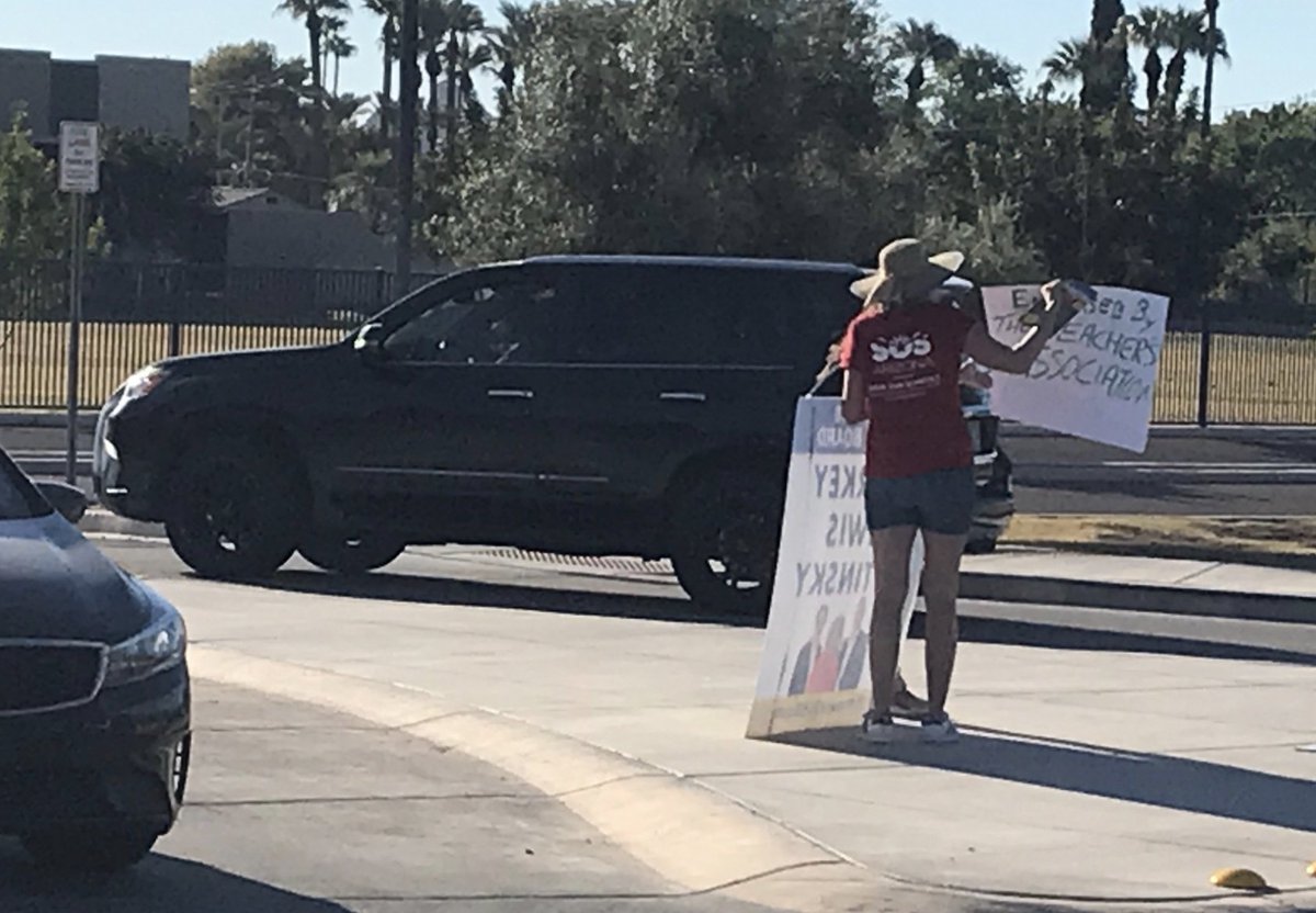 SUSD board policy states that the taxpayer funded district should not influence elections. Yet, here is the "Protect SUSD from Parents" board member candidate team installing signs on SUSD property at Hopi Elementary. Notice that SOS's pro-pride-flags-in-schools org is involved.