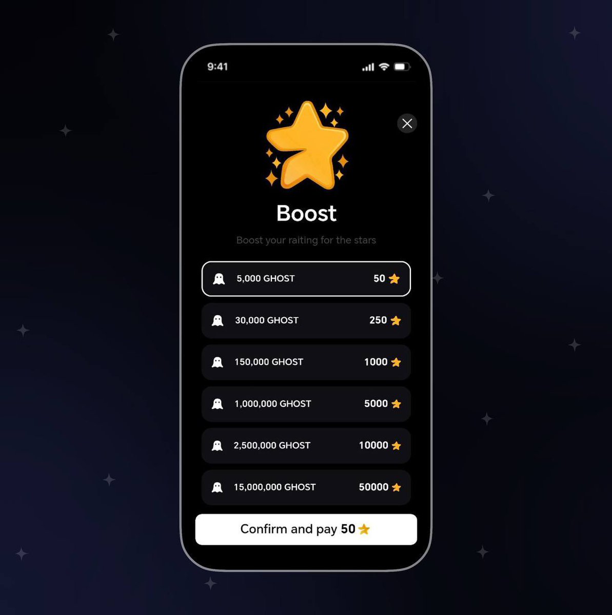 GHOST_C0mmunity's tweet image. BOOST YOUR $GHOST SCORE ⭐️

We&apos;ve added an opportunity to buy more $GHOST in our app. That way you can become the first one on the leaderboard and support the development of our eco-system.

We&apos;re preparing something big for you, so be more active, our Ghostbusters! 👻