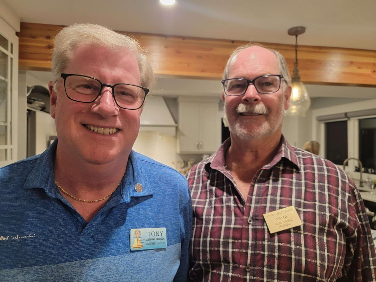 PtboRotary's tweet photo. 🚨 The Great Name Badge Heist of 2024
After a daring retaliation (they stole our banner in the spring), the badges are back with the BEL Club! Wayne “The Badge Bandit” Harding returned them to Sue & Tony Davidson—capping it off with some good old #Rotary fellowship.
#RotaryFun https://t.co/NcyFRZ8MuO