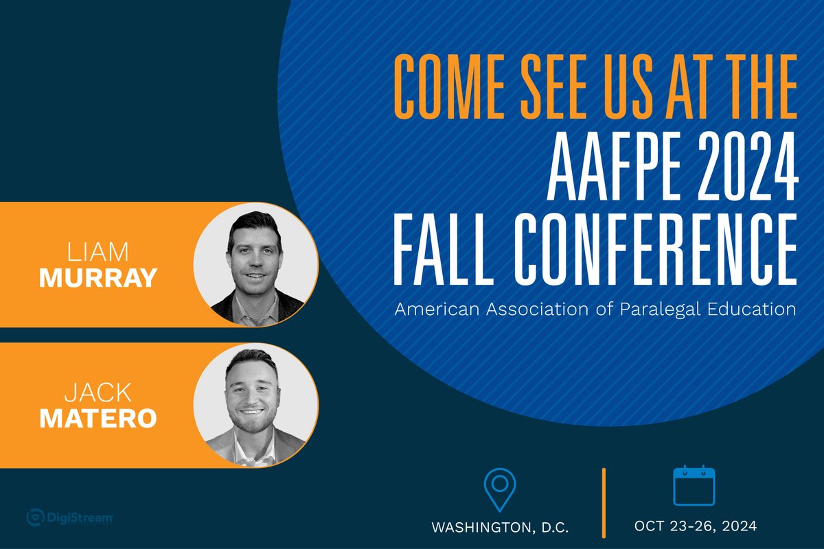 Come see us this week in Washington DC! DigiStream is a proud Bronze Sponsor at this year's American Association of Paralegal Education Fall Conference. We will be there with investigative solutions for you! #AAFPE