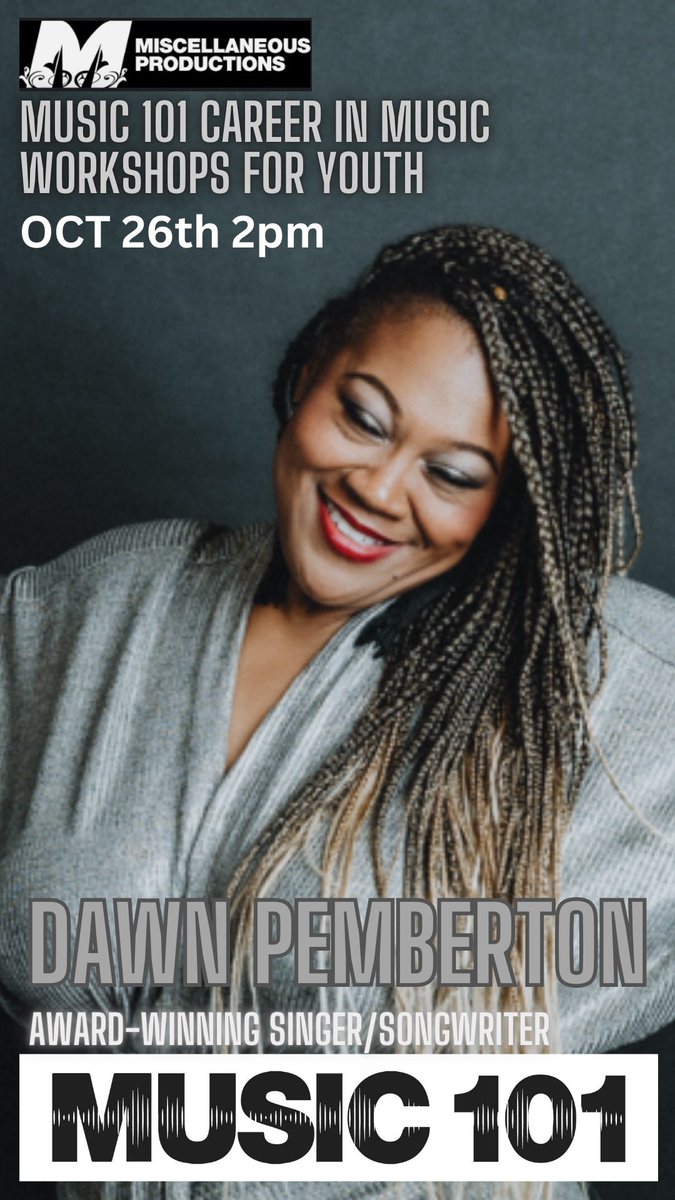 “How and where do you begin a music career?”
Learn the answer to this &amp; many more questions at MISCELLANEOUS Productions’ #Music101 FREE Workshop series at <a href="/SMschoolofmusic/">Sarah McLachlan School of Music</a> 
Next workshop Oct. 26th w/ <a href="/dawnpemberton/">Dawn Pemberton</a> 
INFO: ⬇️
tr.ee/6t4YbGQ9RK
#misccommunity