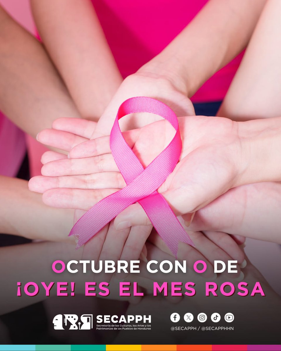 machetehn2009's tweet image. Octubre con O de ¡Oye! Es el mes rosa 🎀🌸
En este mes, levantamos la voz para concientizar sobre la importancia de la detección temprana del cáncer de mama. 
Recuerda realizarte autoexámenes y agendar tus mamografías. Tu salud es lo más importante. 💪💖

#SECAPPH
#MesRosa